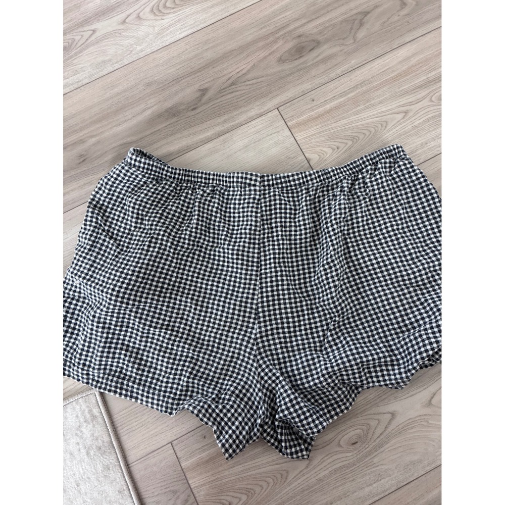 A New Day Womens Gingham Shorts Black White Elastic Waist Drawstring Size L - Picture 4 of 4